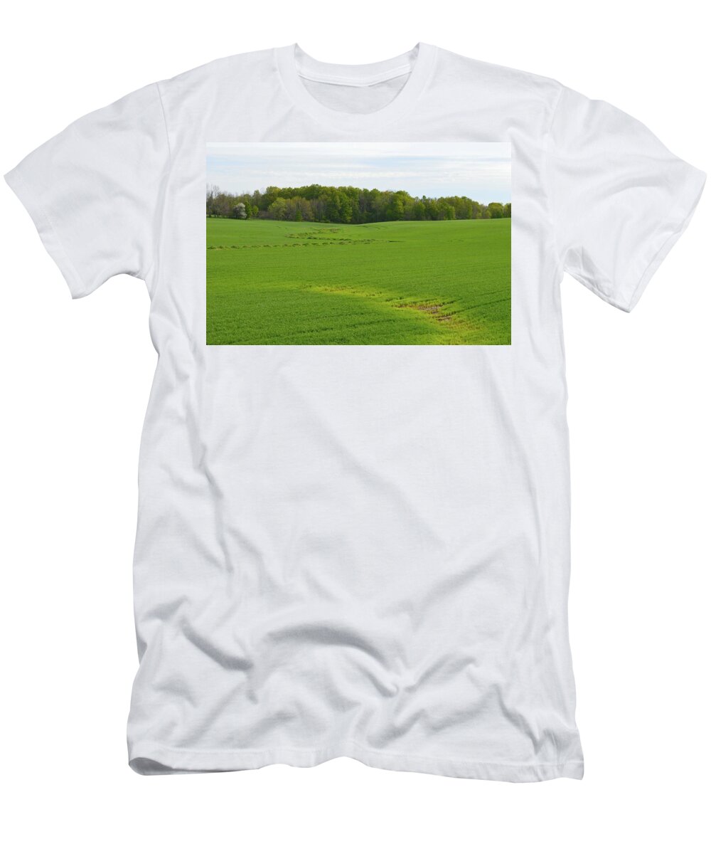 Abstract T-Shirt featuring the photograph Farm Field In May by Lyle Crump