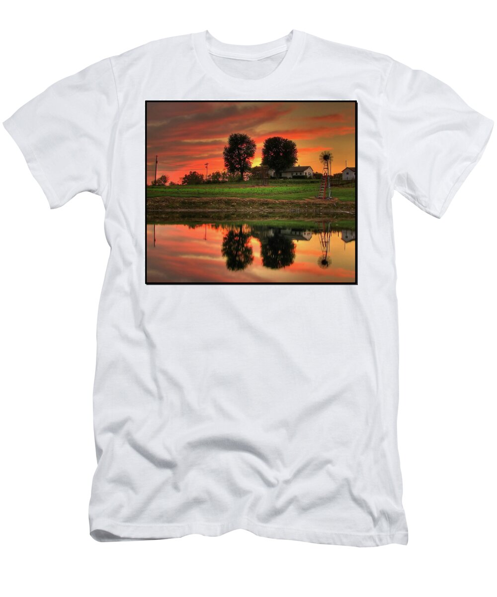 Farm T-Shirt featuring the photograph Farm Sunset by Farol Tomson