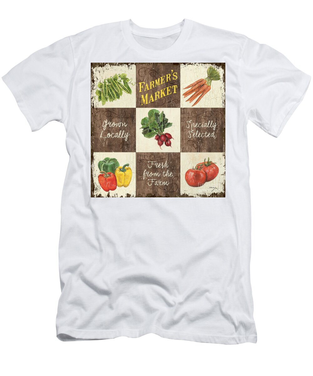 Organic T-Shirt featuring the painting Farmer's Market Patch by Debbie DeWitt