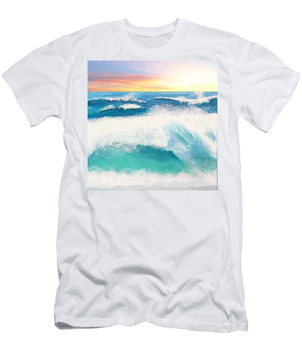 Ocean T-Shirt featuring the painting Farthest Ocean by Linda Bailey