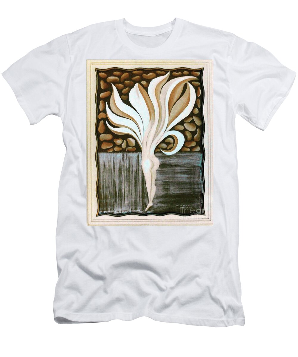 Surrealism T-Shirt featuring the painting Female Petal by Fei A