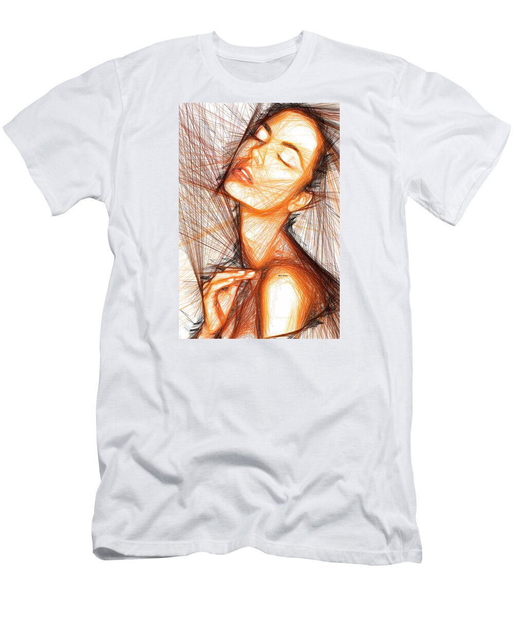 Rafael Salazar T-Shirt featuring the digital art Female Portrait by Rafael Salazar
