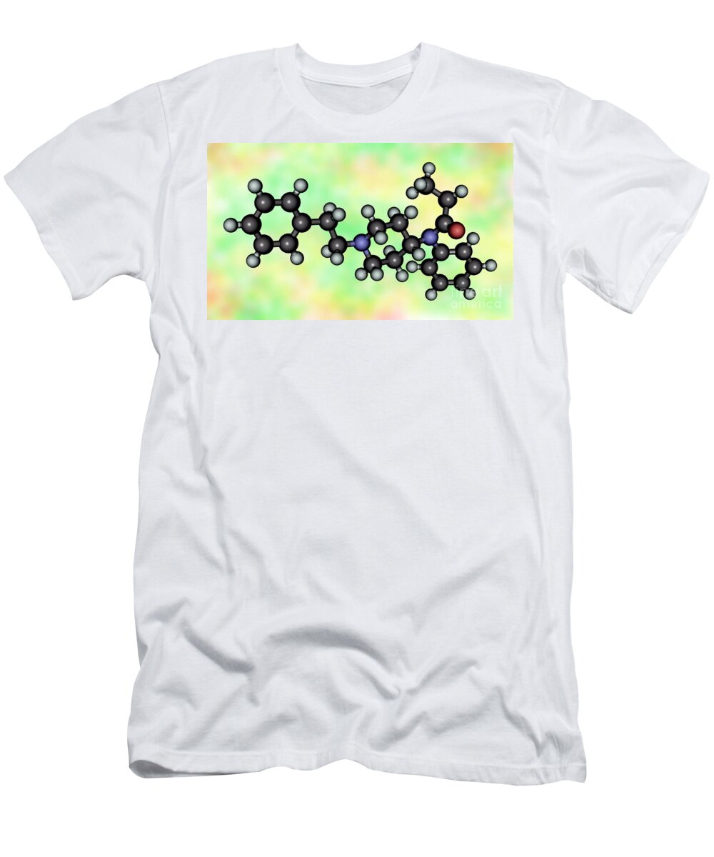 Fentanyl T-Shirt featuring the photograph Fentanyl, Molecular Model by Scimat
