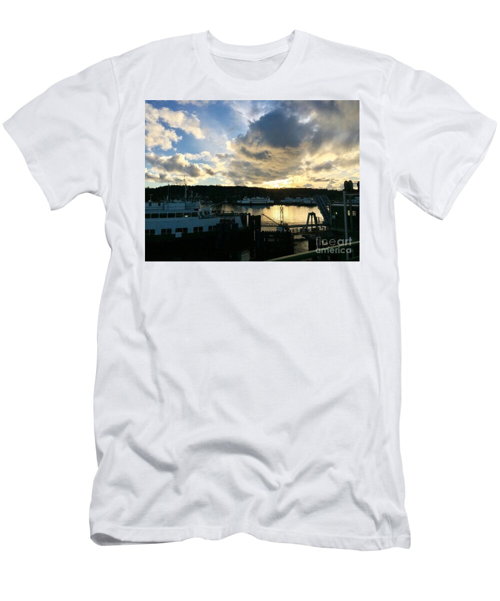 Ferry Boats T-Shirt featuring the photograph Ferry Dock by LeLa Becker