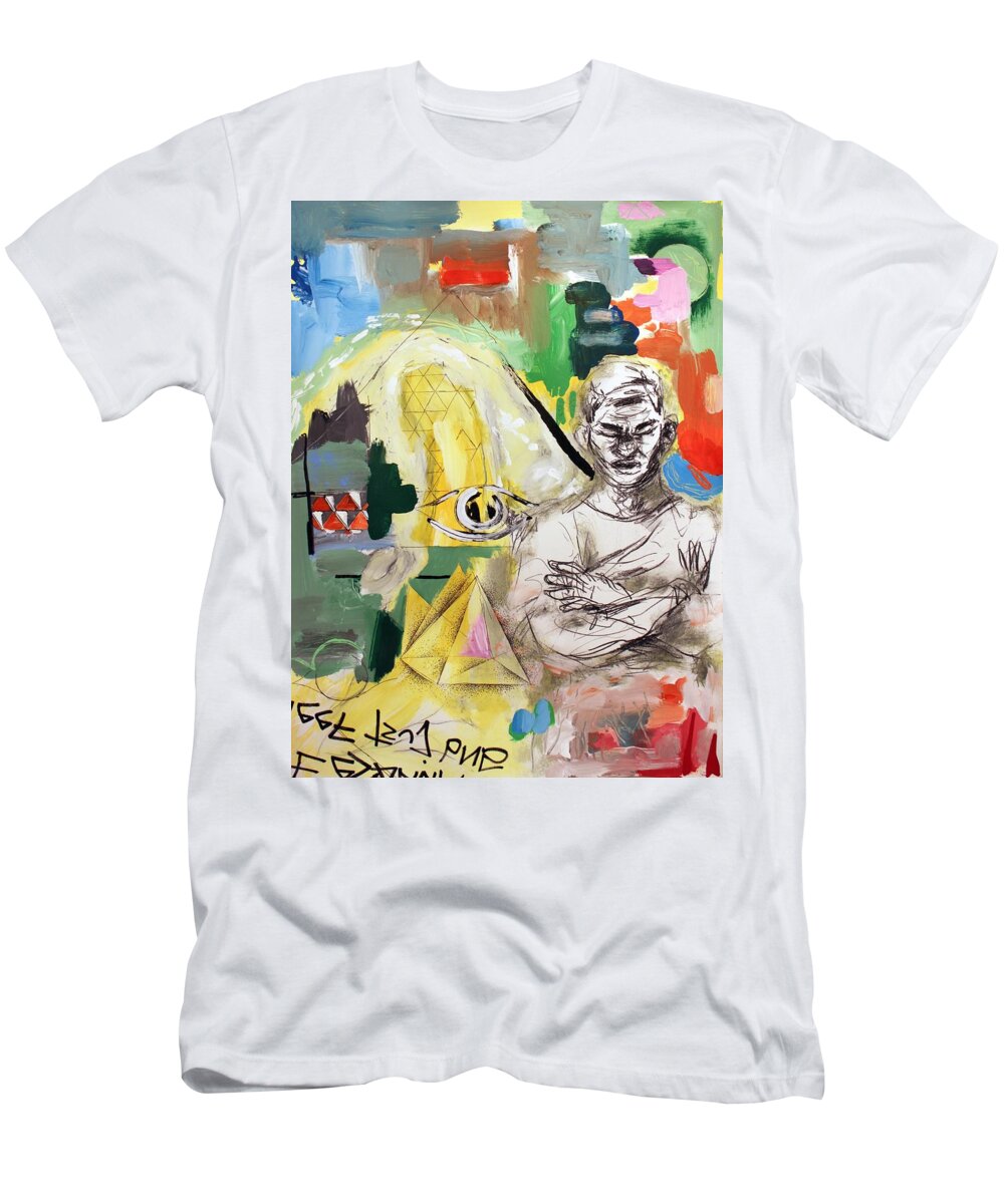 Abstract T-Shirt featuring the mixed media Field by Aort Reed