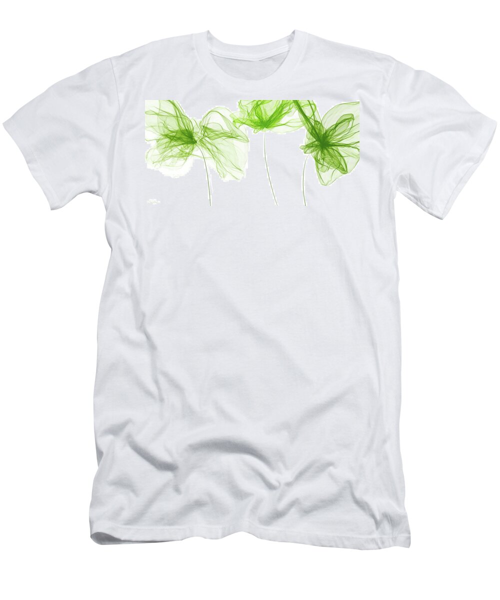Greenery T-Shirt featuring the painting Firtst Day Of Spring - Pantone 2017 Color Of The Year by Lourry Legarde