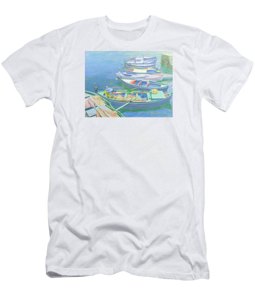 Rowing Boats T-Shirt featuring the painting Fishing Boats by William Ireland