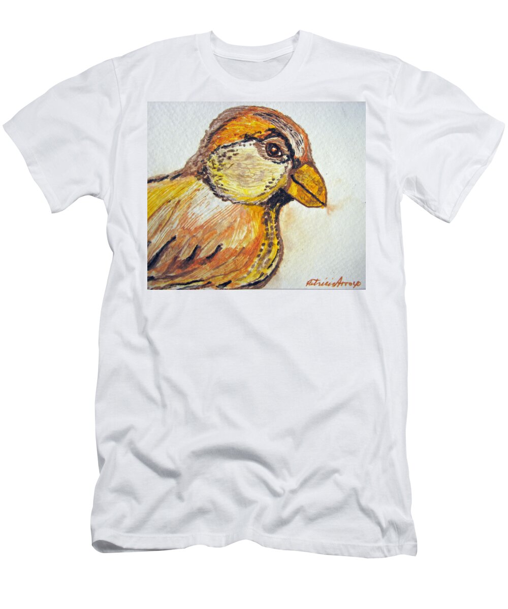 Birds T-Shirt featuring the painting Flight Organizer-NE Surf and Turf by Patricia Arroyo