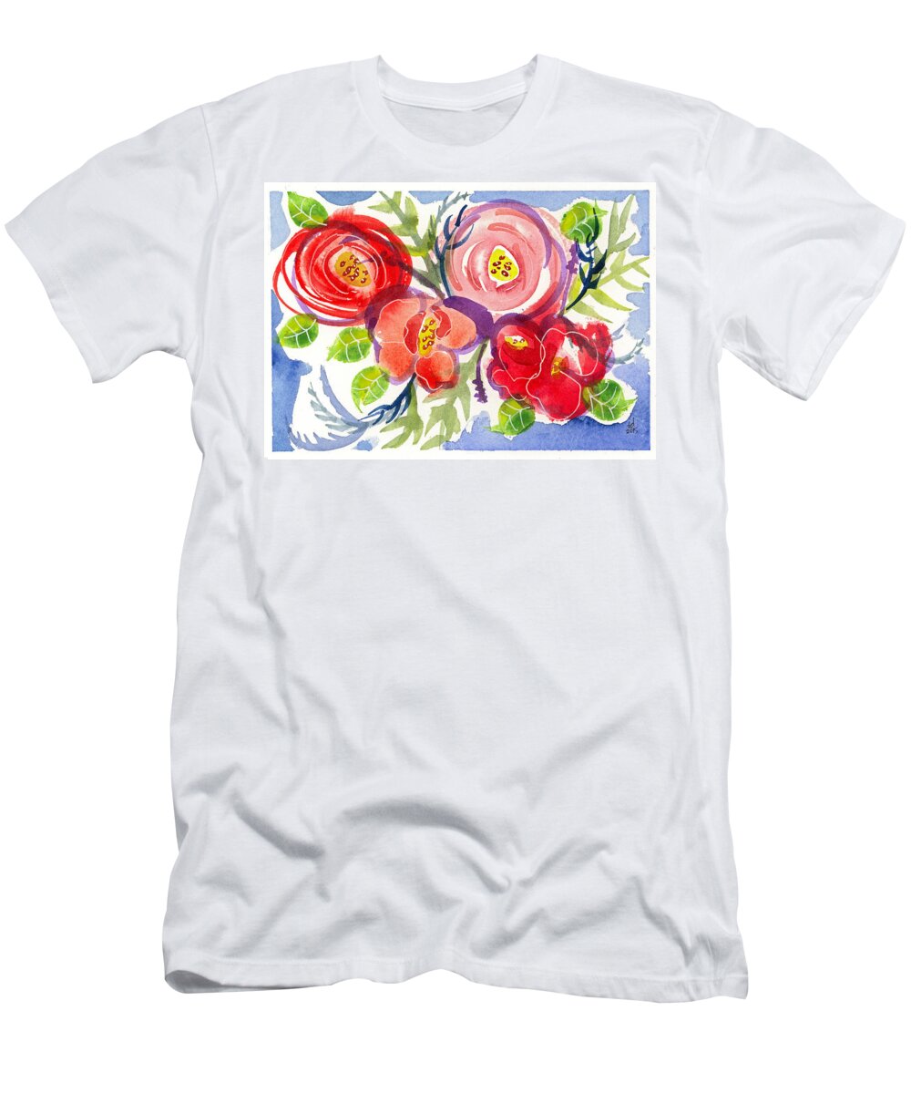 Floral T-Shirt featuring the mixed media Floral II by Tonya Doughty
