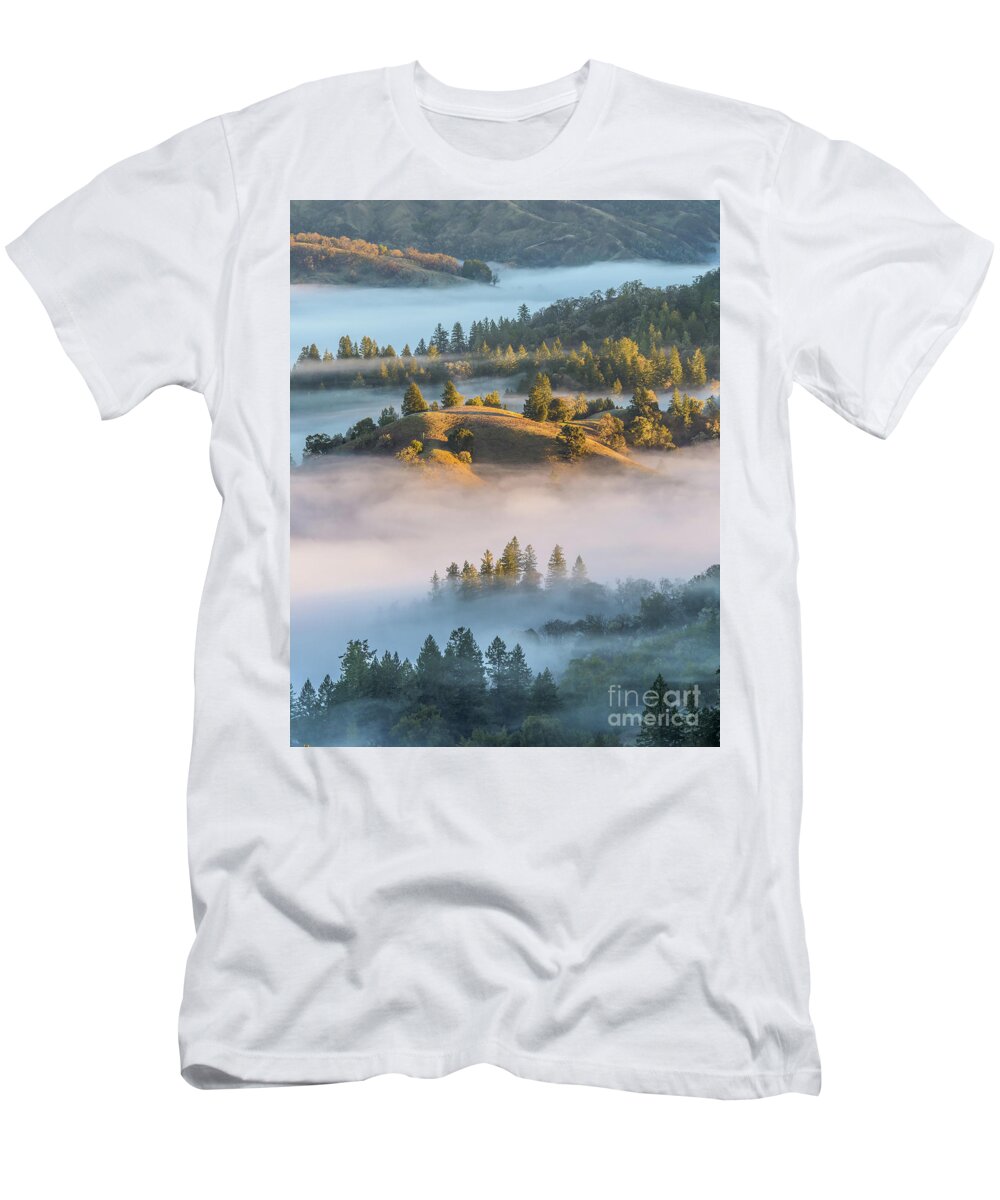 Fog T-Shirt featuring the photograph Fog in the Valley on the Sonoma Coast of California by Daniel Ryan