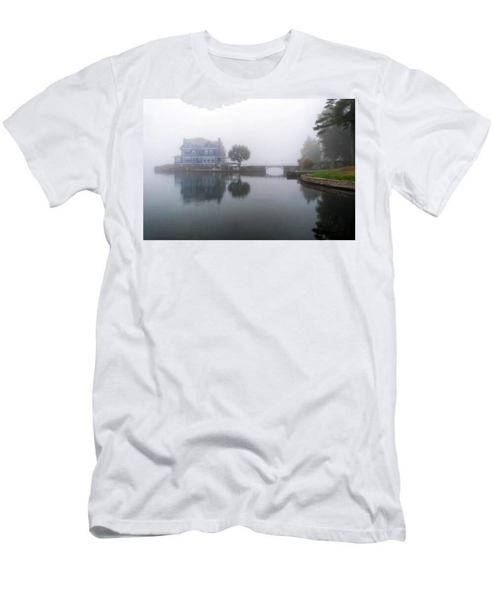 St Lawrence Seaway T-Shirt featuring the photograph Fog On The River by Tom Singleton