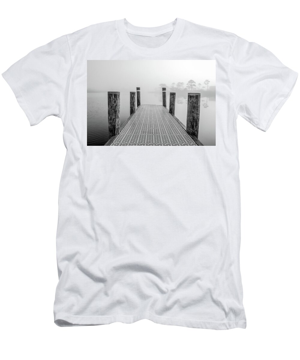 Canon 5dsr T-Shirt featuring the photograph Foggy Dock in Alabama by John McGraw