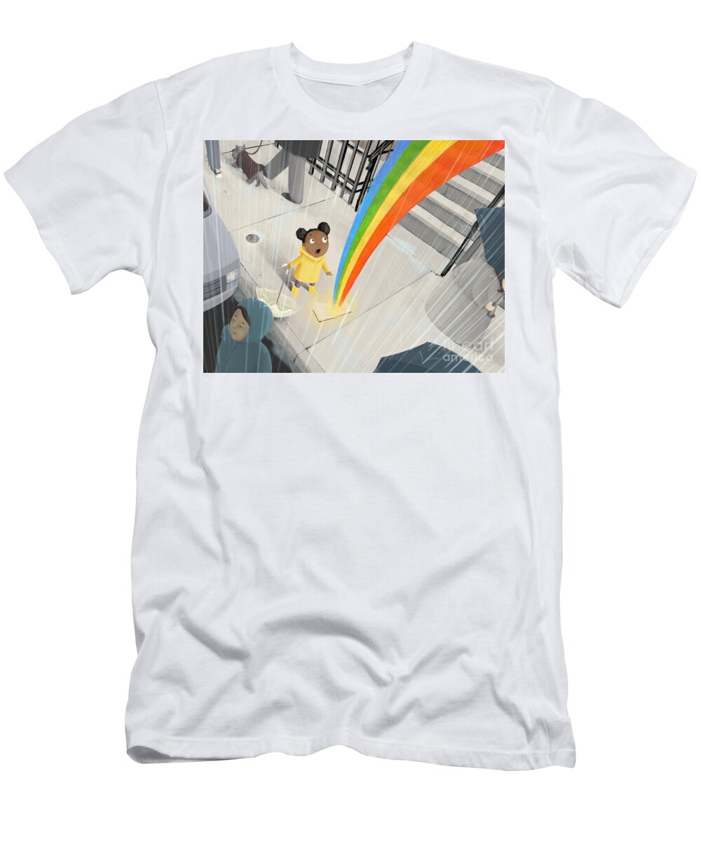 Kidlit T-Shirt featuring the digital art Follow Your Rainbow by Michael Ciccotello
