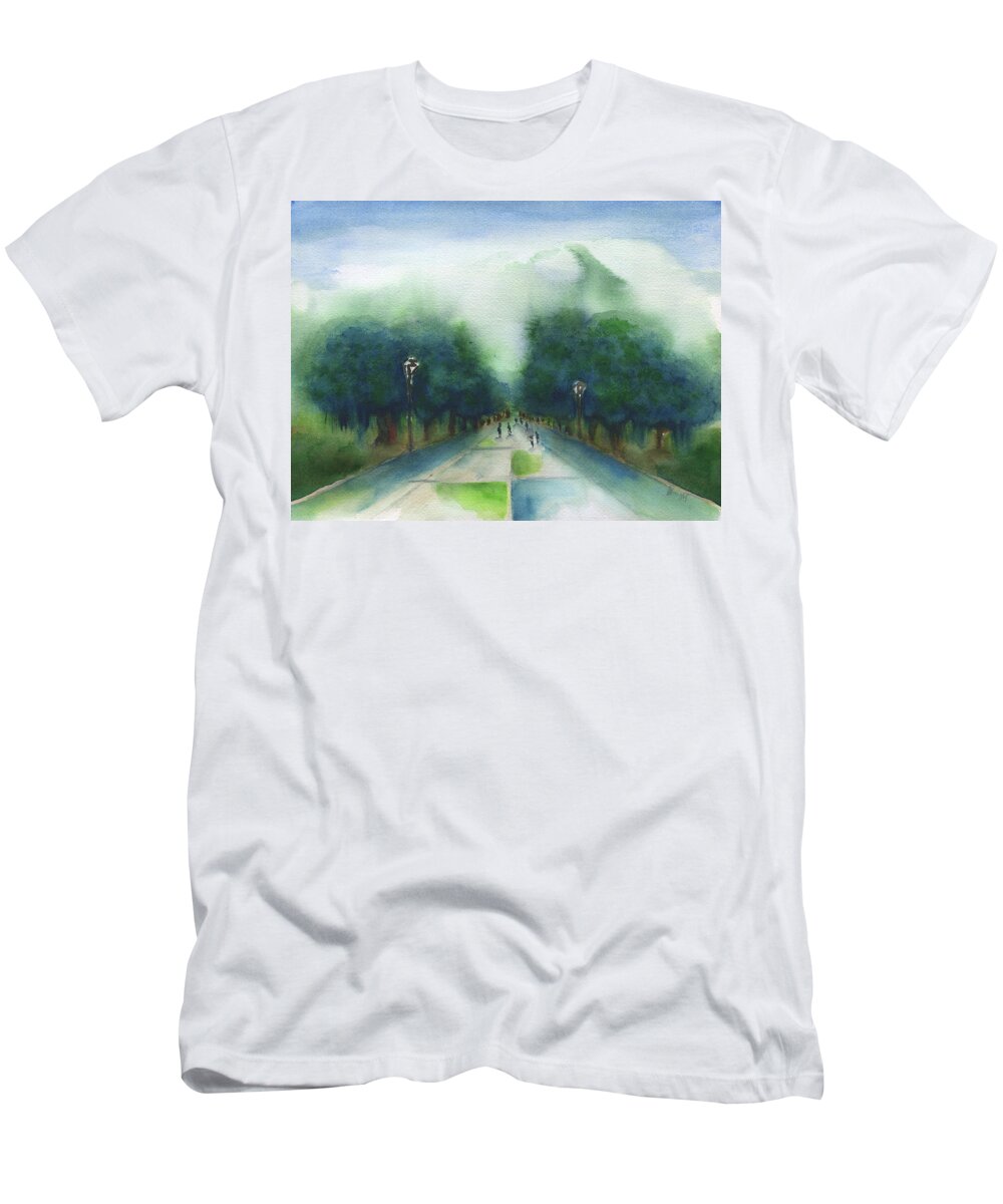Forsyth Park T-Shirt featuring the painting Forsyth Park 5 by Frank Bright