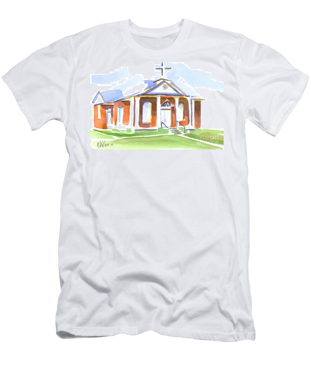 Fort Hill Methodist Church T-Shirt featuring the painting Fort Hill Methodist Church by Kip DeVore
