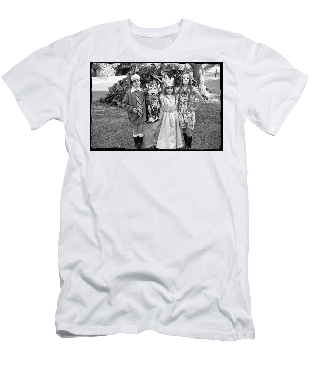 Halloween T-Shirt featuring the photograph Four Girls in Halloween Costumes, 1971, Part One by Jeremy Butler