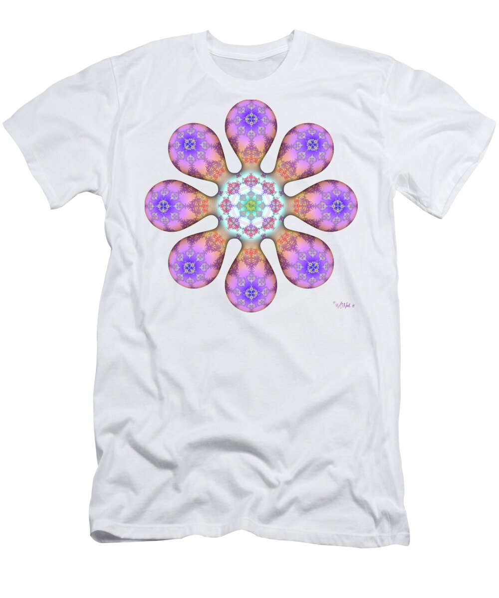 Fractals T-Shirt featuring the digital art Fractal Blossom 2 by Walter Neal