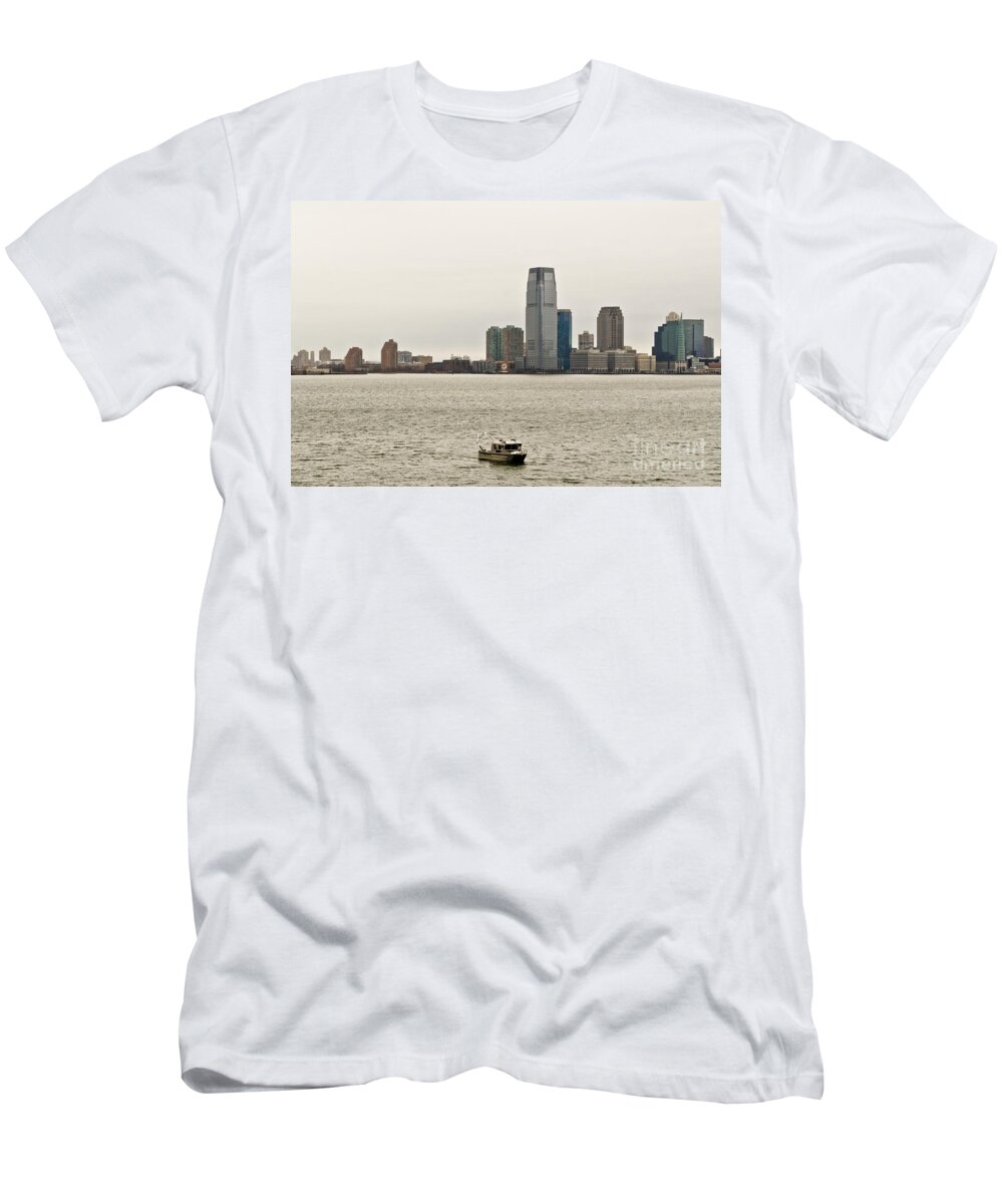 New York From Ferry T-Shirt featuring the photograph Free from hustle and bustle by Elena Perelman
