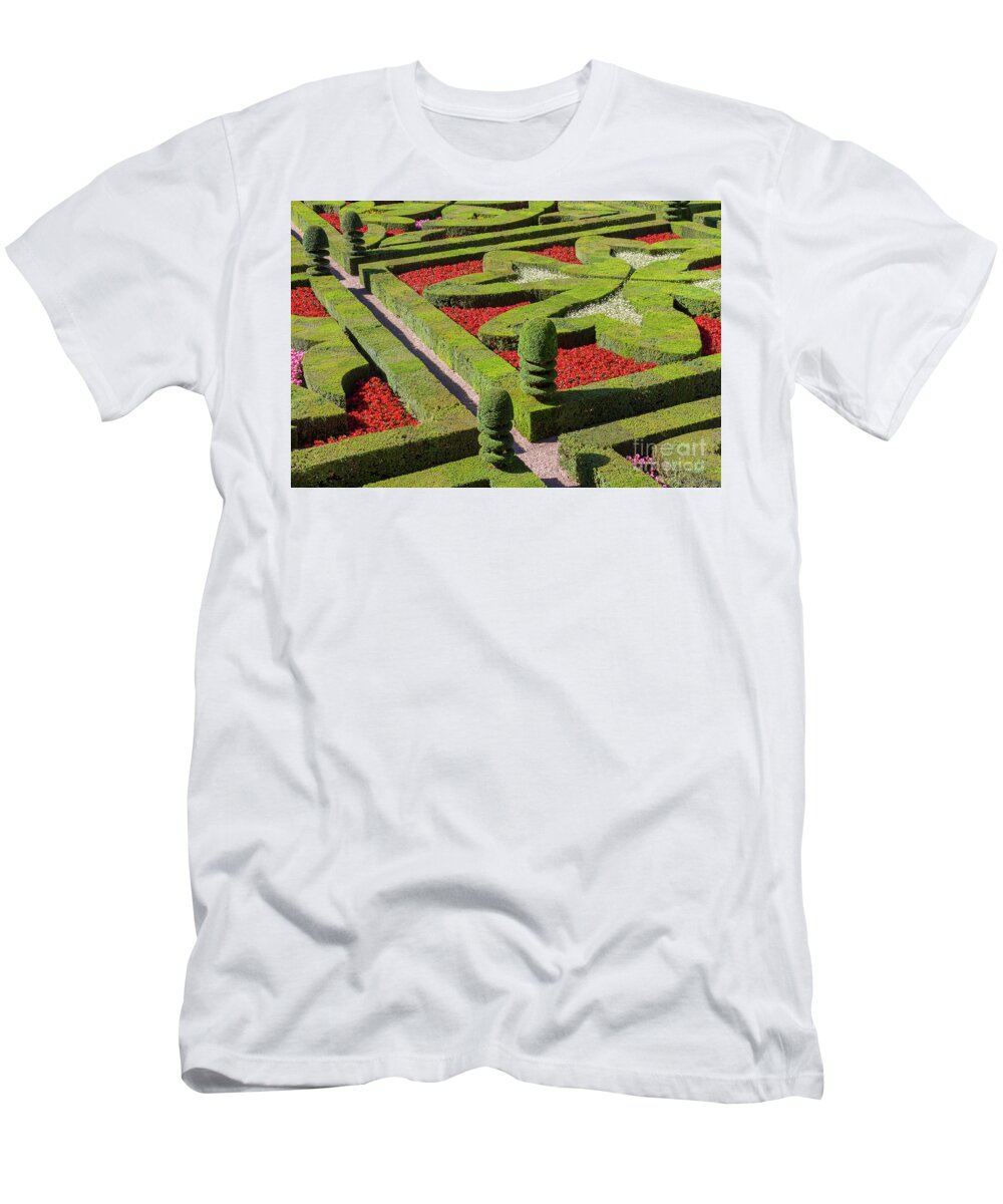 Garden T-Shirt featuring the photograph French Garden in Formal Patterns by Heiko Koehrer-Wagner