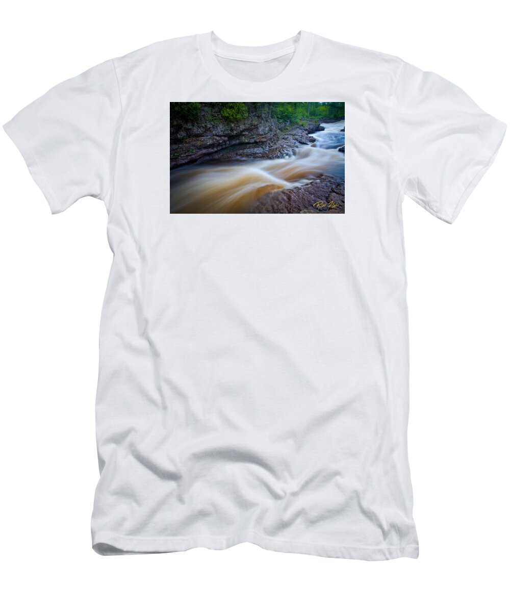 Flowing T-Shirt featuring the photograph From the Top of Temperence River Gorge by Rikk Flohr