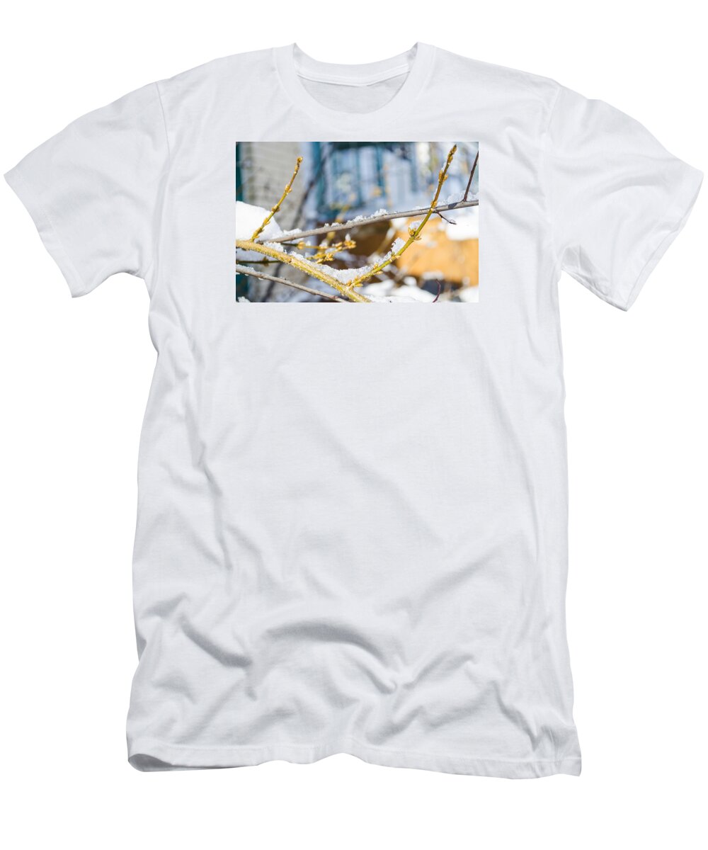 Snow T-Shirt featuring the photograph Frosty Branches by Deborah Smolinske