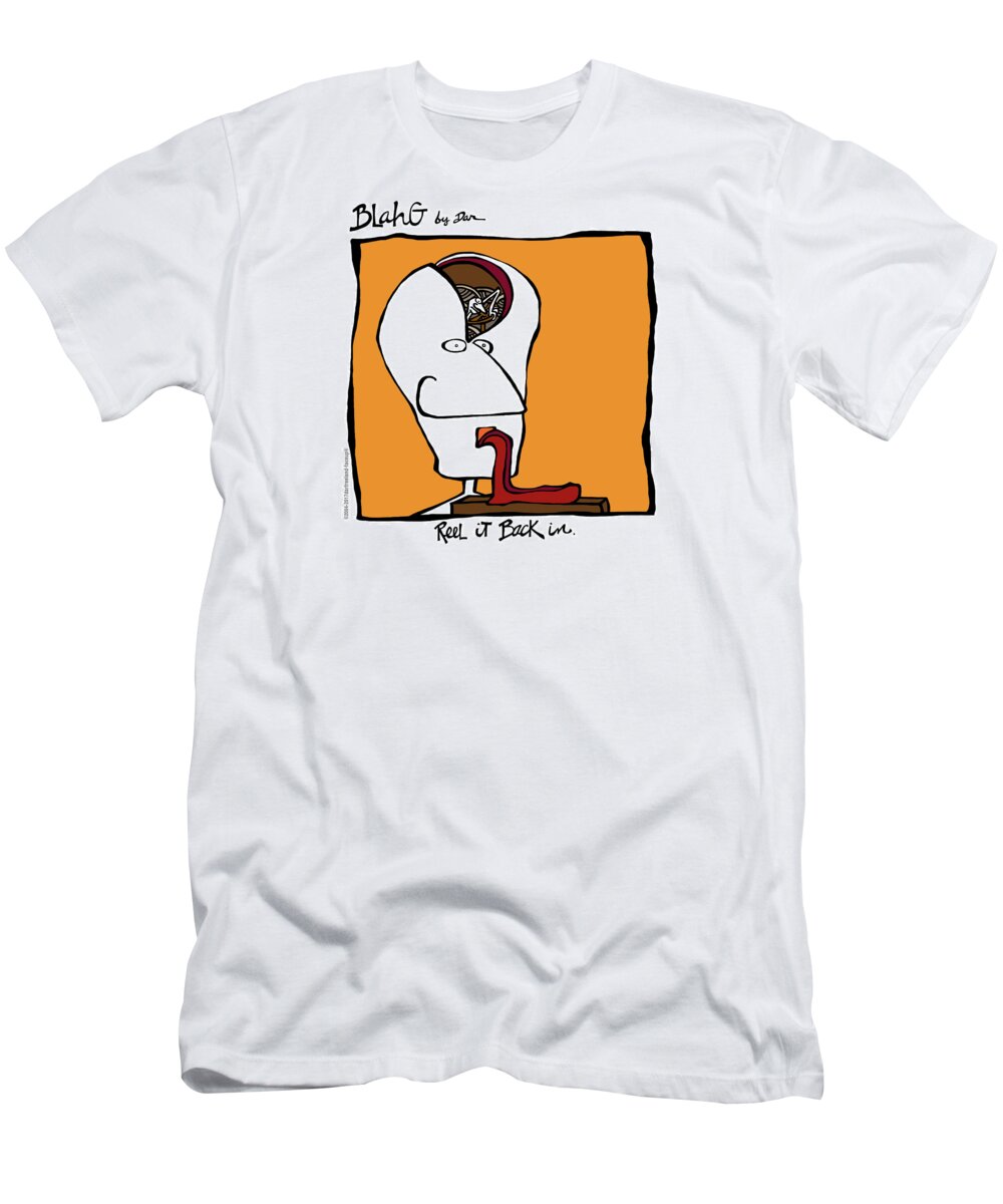 Face Up T-Shirt featuring the drawing Reel It Back In by Dar Freeland