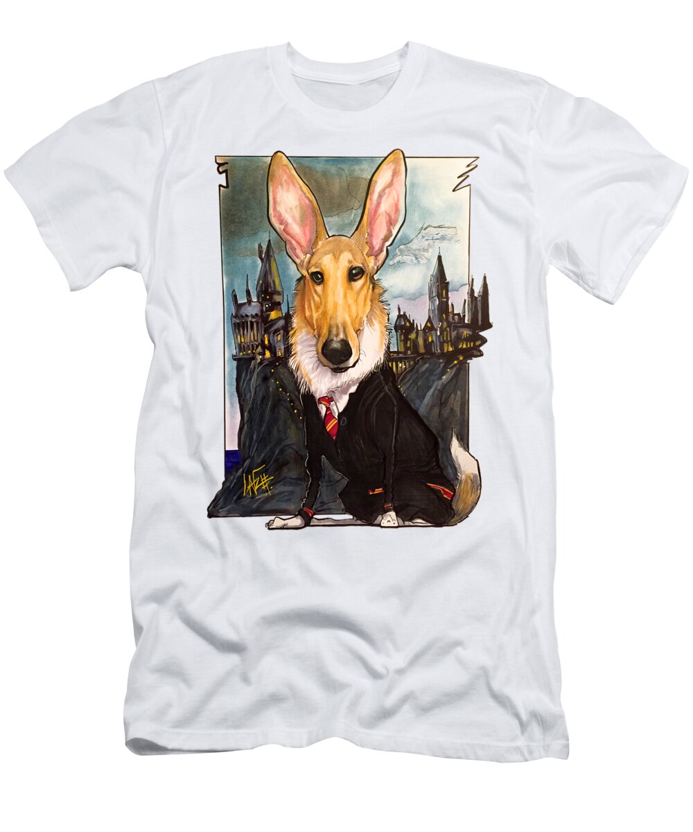 Collie T-Shirt featuring the drawing Fulgencio 2143 by Canine Caricatures By John LaFree