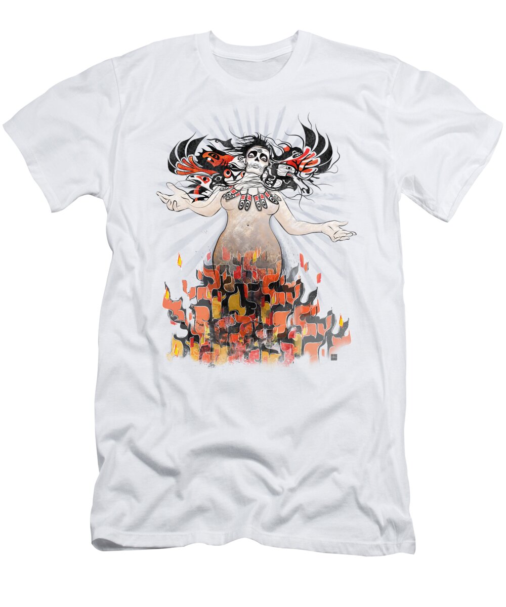 Gaia T-Shirt featuring the painting Gaia in Turmoil by Sassan Filsoof