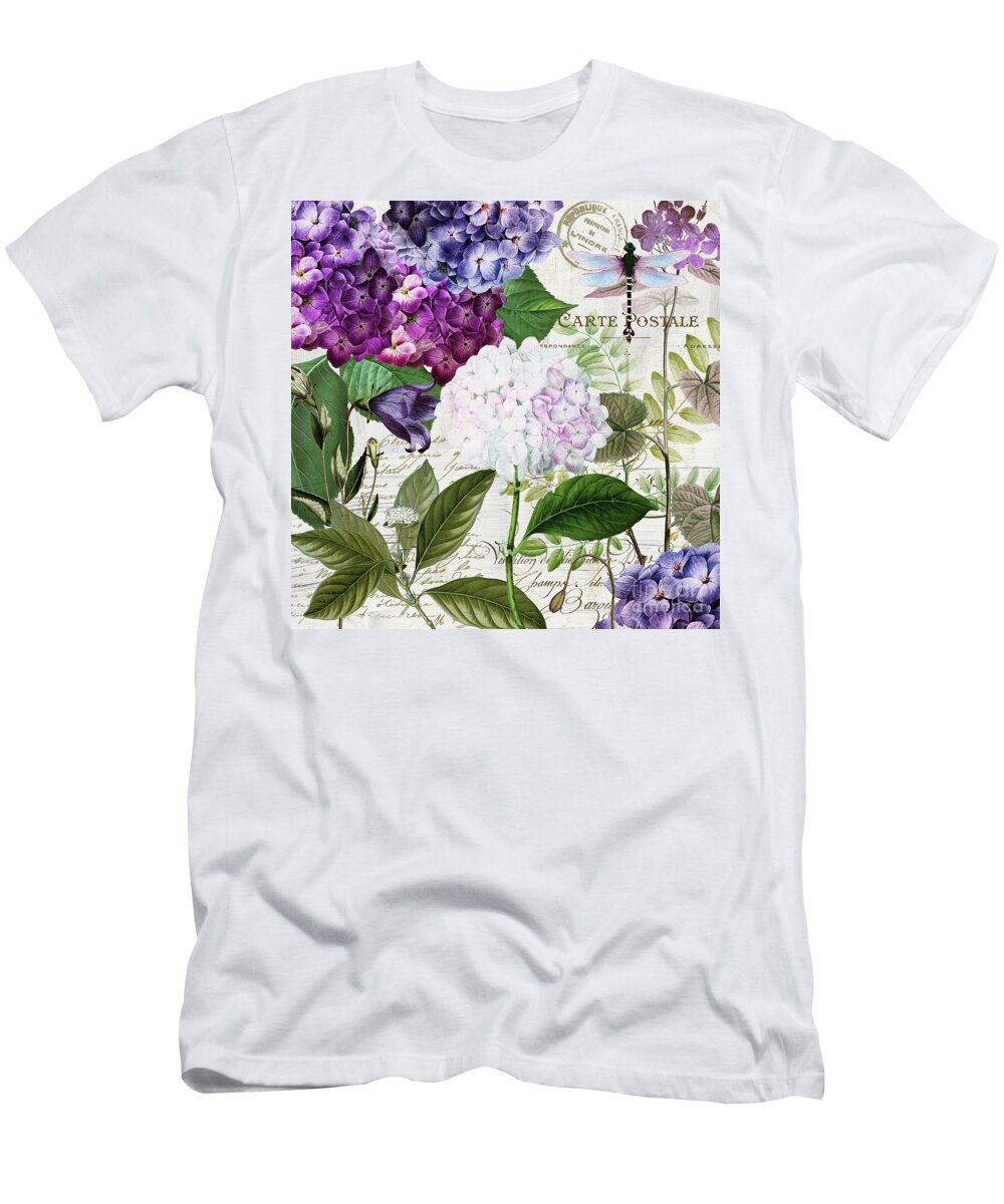 Hydrangea T-Shirt featuring the painting Garden Glow by Mindy Sommers