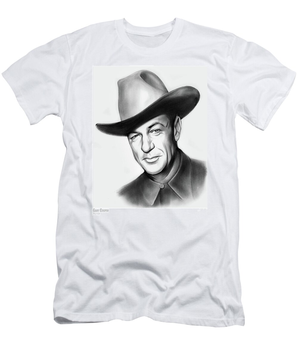 Gary Cooper T-Shirt featuring the drawing Gary Cooper by Greg Joens