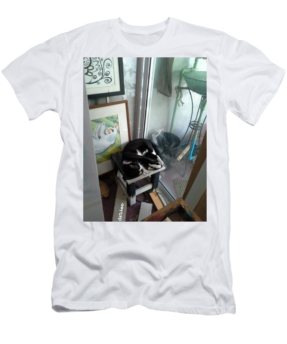 Gatchee T-Shirt featuring the photograph Gatchee on the Gatchee Chair by Sukalya Chearanantana