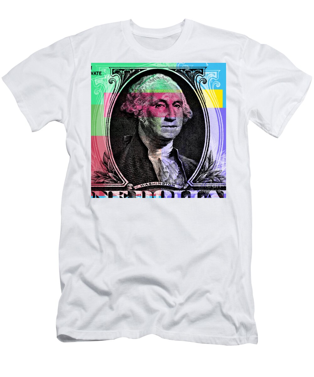 Washington T-Shirt featuring the digital art George Washington Pop Art by Jean luc Comperat