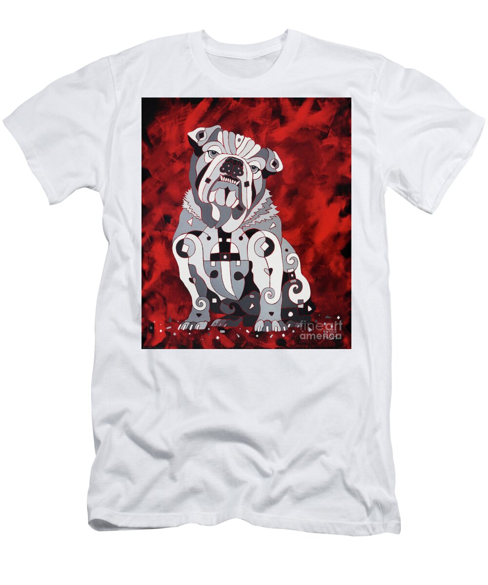 Ga Bull Dogs T-Shirt featuring the painting Georgia Bull Dog by Barbara Rush