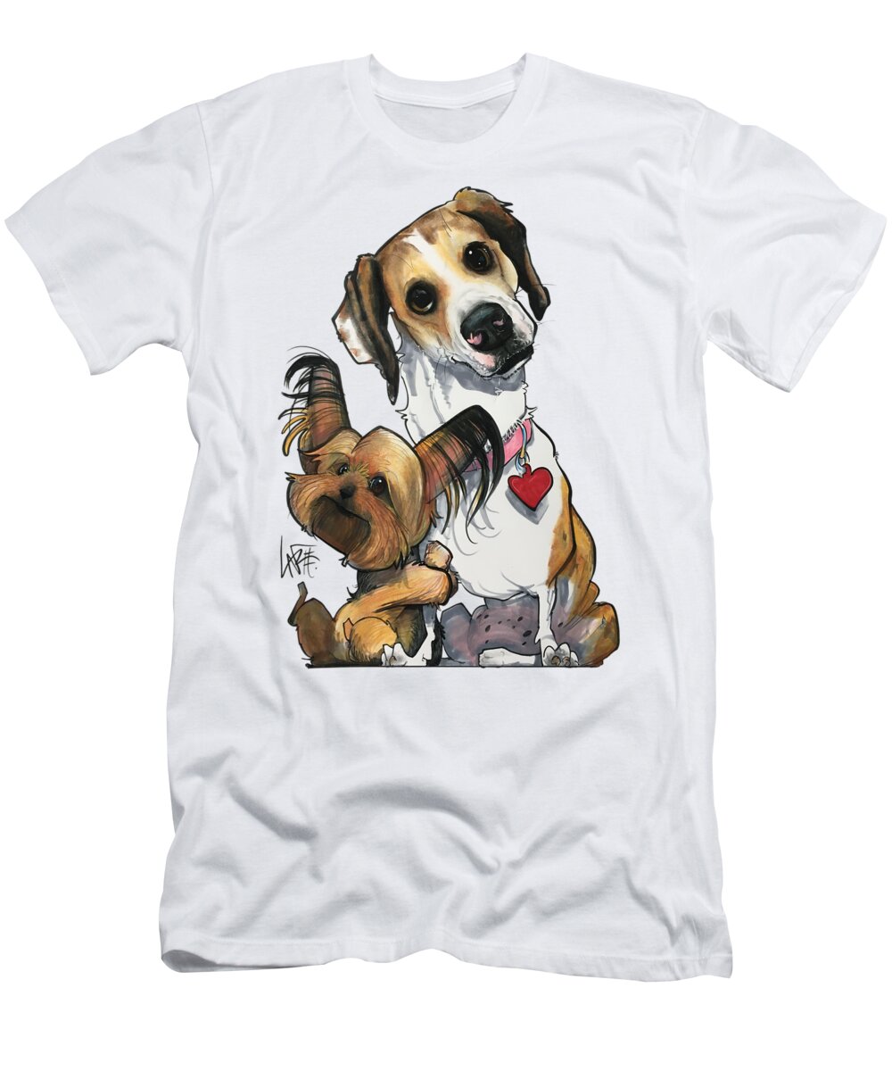 Yorkie T-Shirt featuring the drawing Gesmondi 3936 by Canine Caricatures By John LaFree