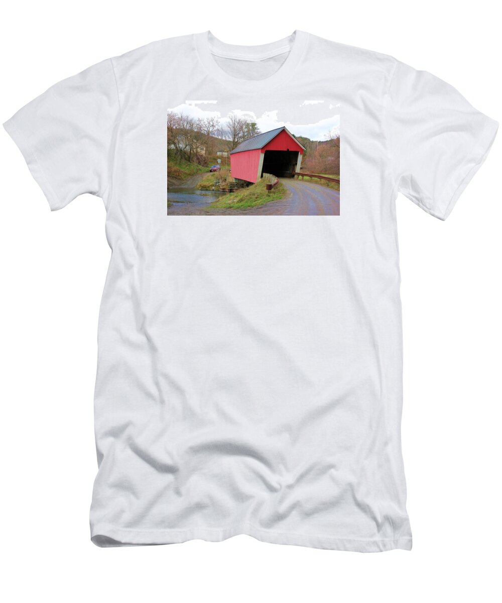 Vermont T-Shirt featuring the photograph Gifford Covered Bridge by Wayne Toutaint