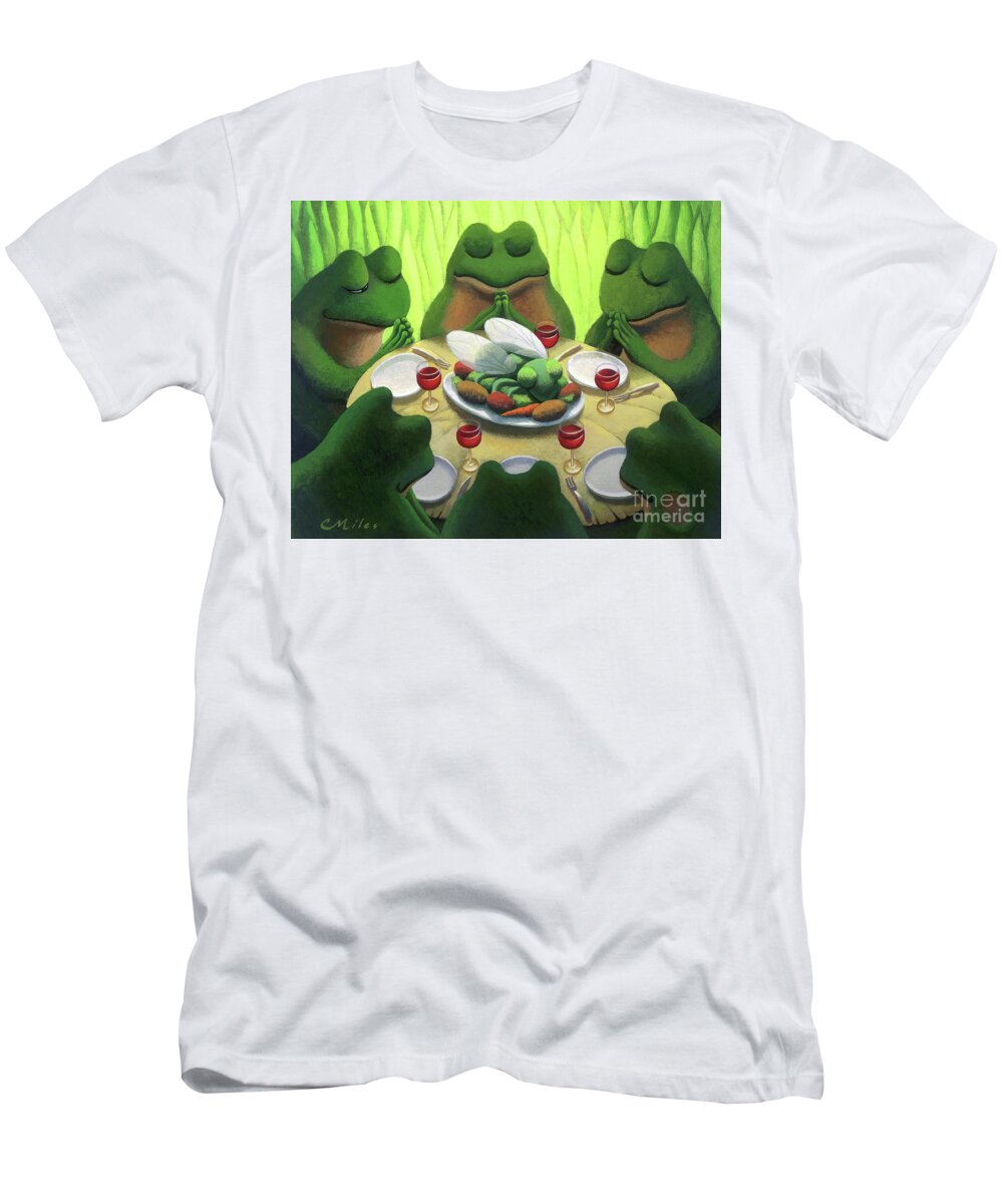 Frog T-Shirt featuring the painting Giving Thanks by Chris Miles