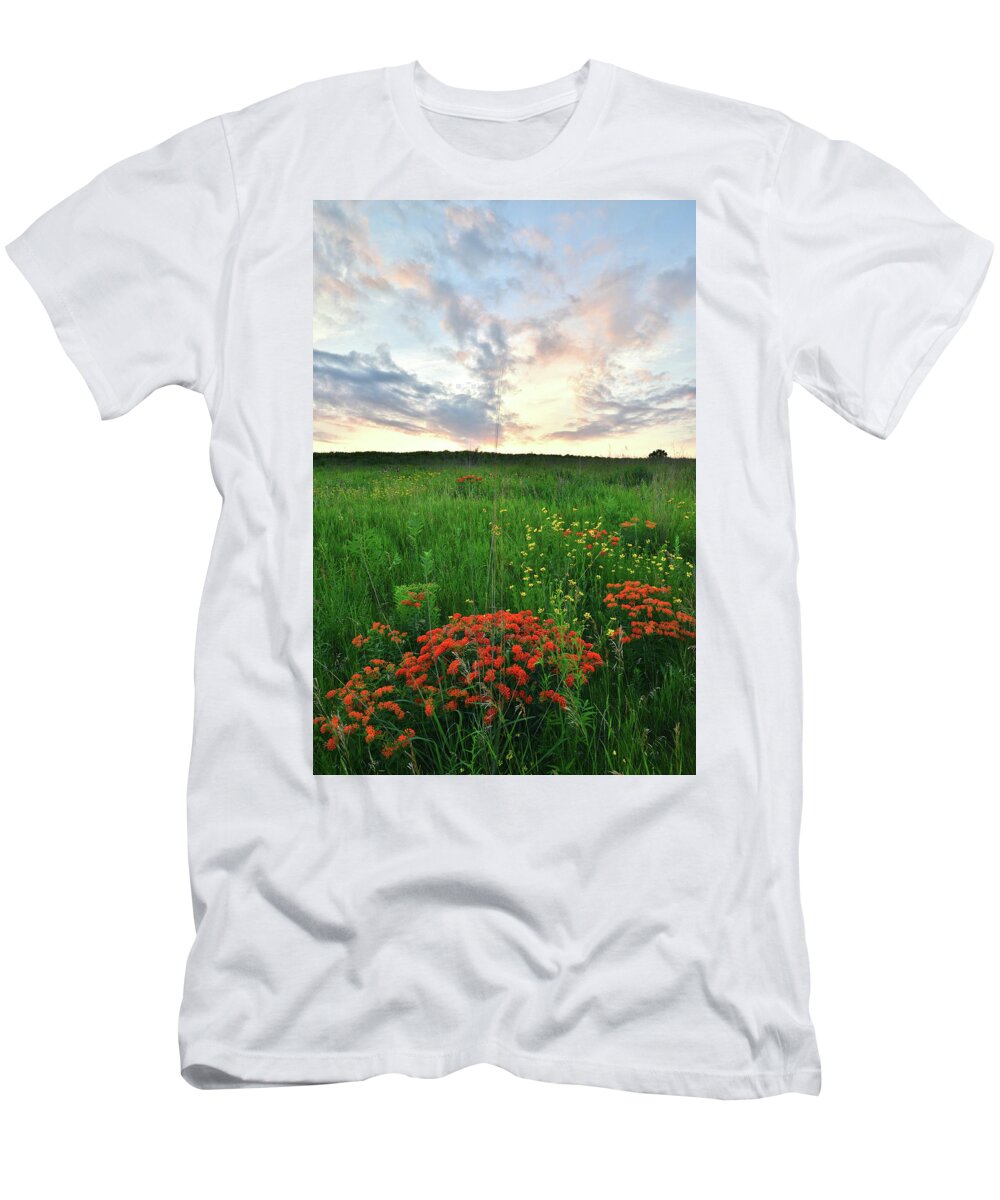 Illinois T-Shirt featuring the photograph Glacial Park Sunset by Ray Mathis