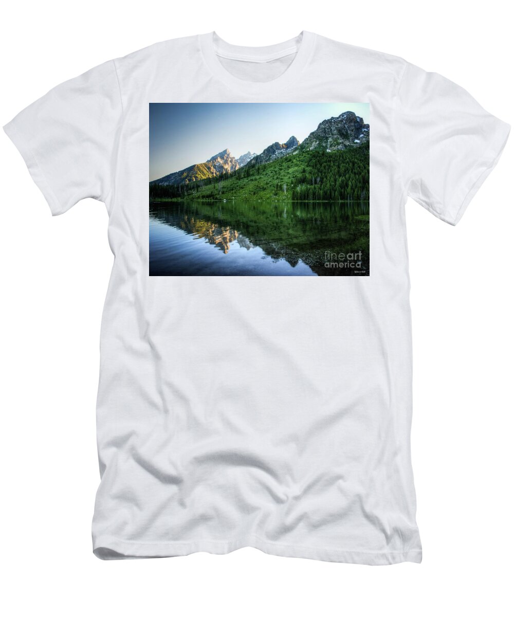 Grand Tetons T-Shirt featuring the photograph Glacier Lake by Rebecca Hiatt