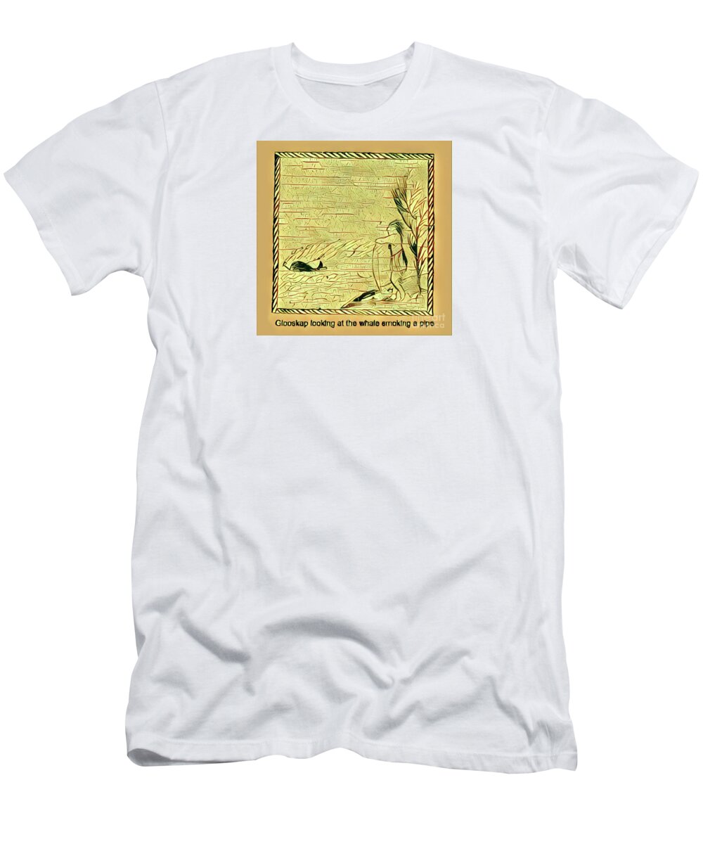 Leland T-Shirt featuring the digital art Glooscap Watching the Smoking Whale by Art MacKay