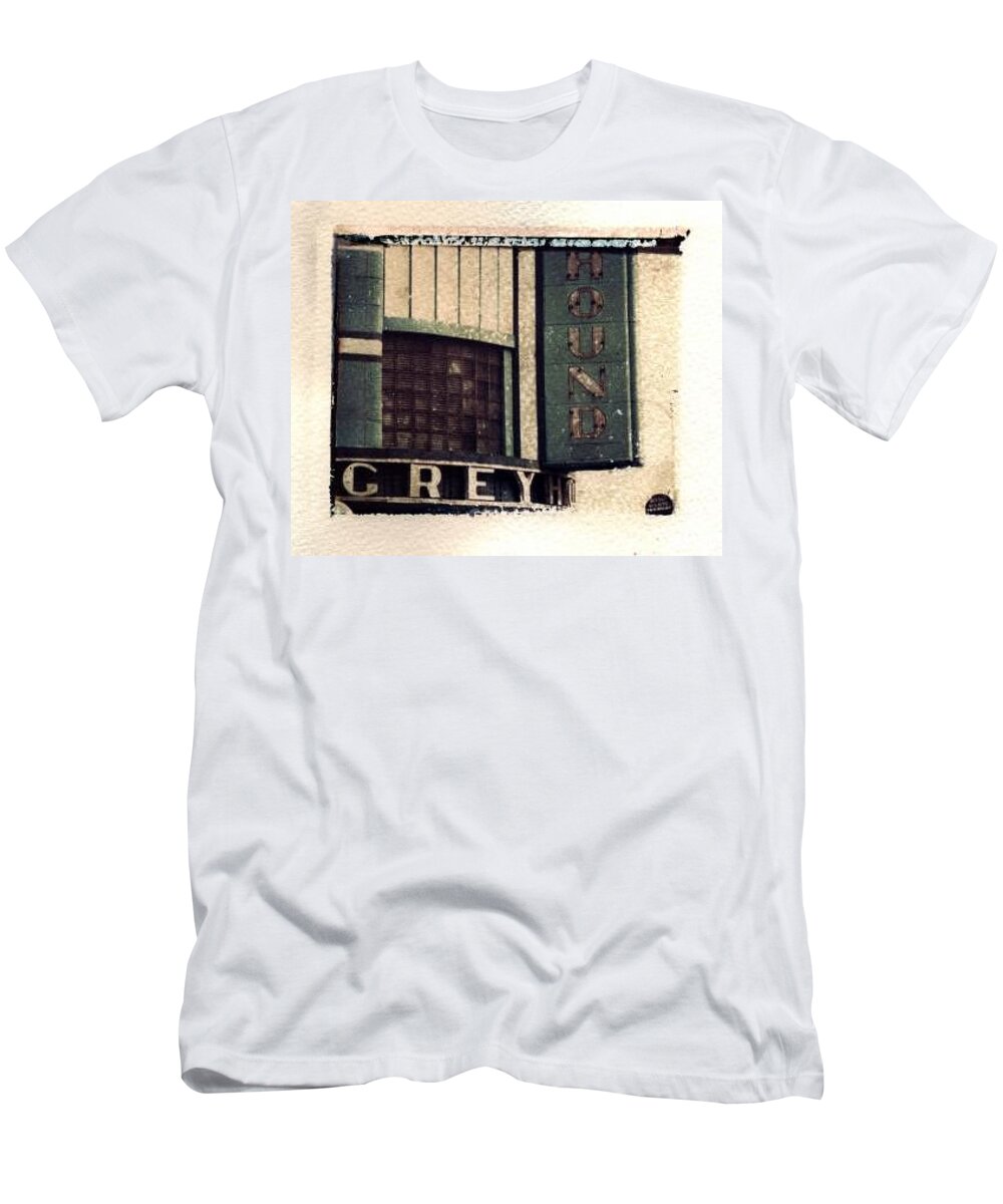 Polaroid Transfer T-Shirt featuring the photograph Go Greyhound And Leave The Driving To Us by Jane Linders
