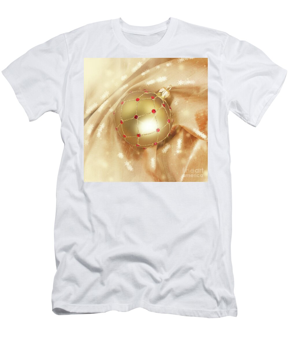 Christmas T-Shirt featuring the photograph Gold for Christmas by Anastasy Yarmolovich