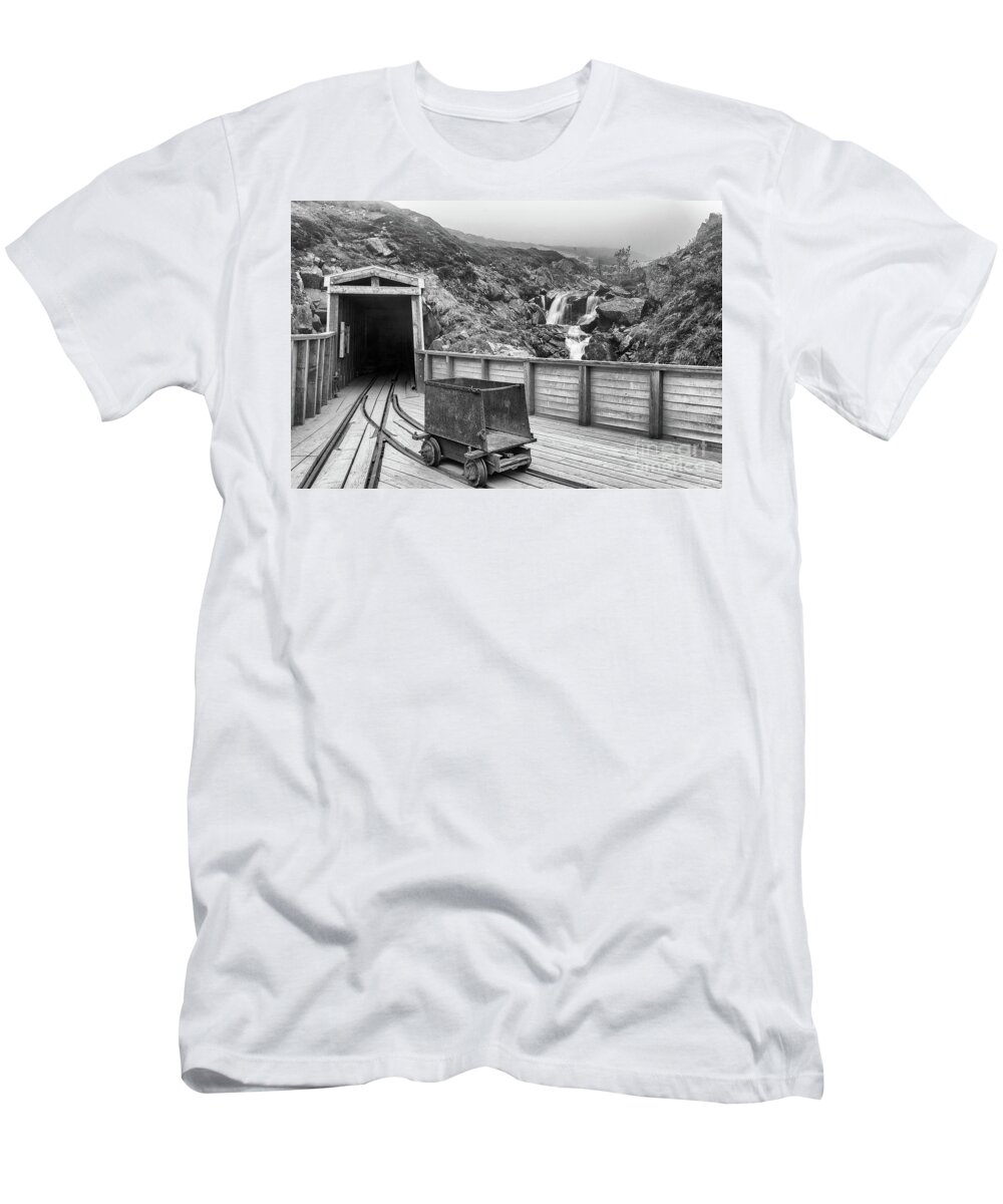 Abandoned T-Shirt featuring the photograph Gold mine entrance by Paul Quinn