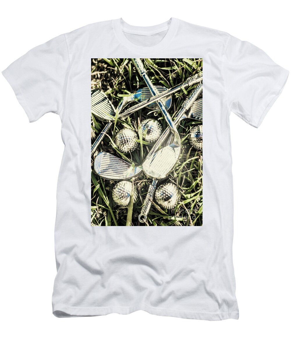 Golfclub T-Shirt featuring the photograph Golf chrome by Jorgo Photography