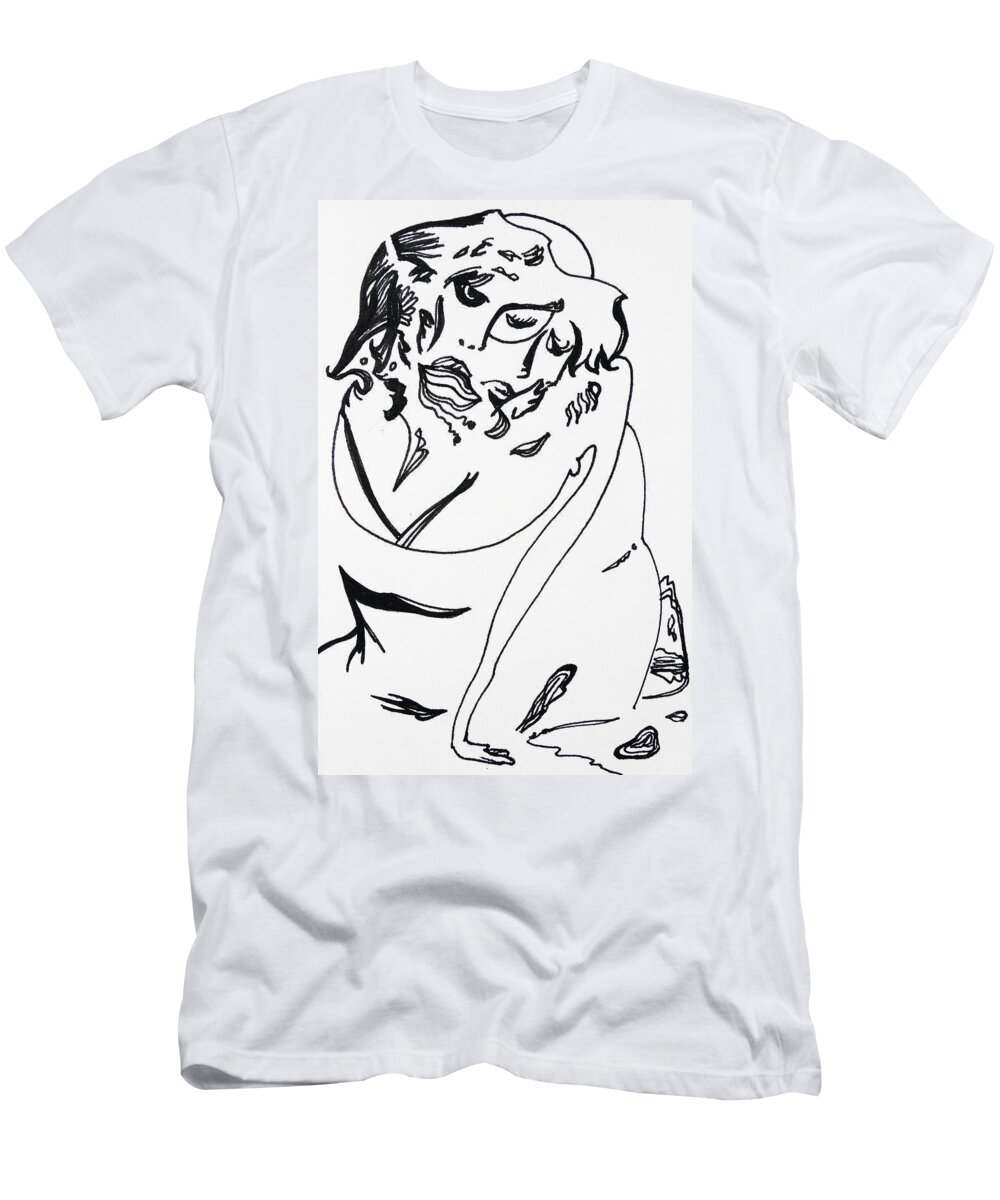 Pen T-Shirt featuring the drawing Grace by Joseph Demaree