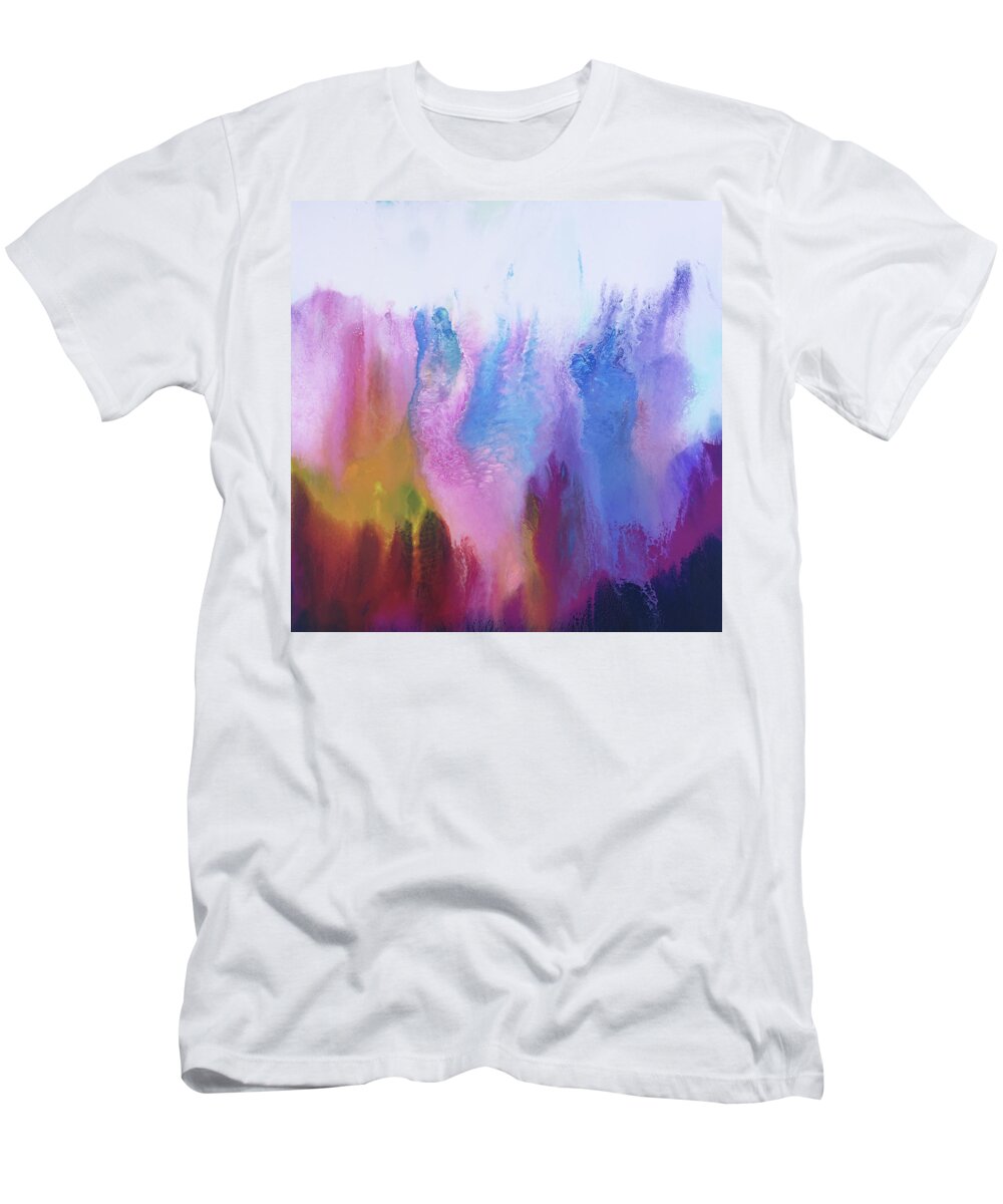 Blue T-Shirt featuring the painting Graceful by Linda Bailey