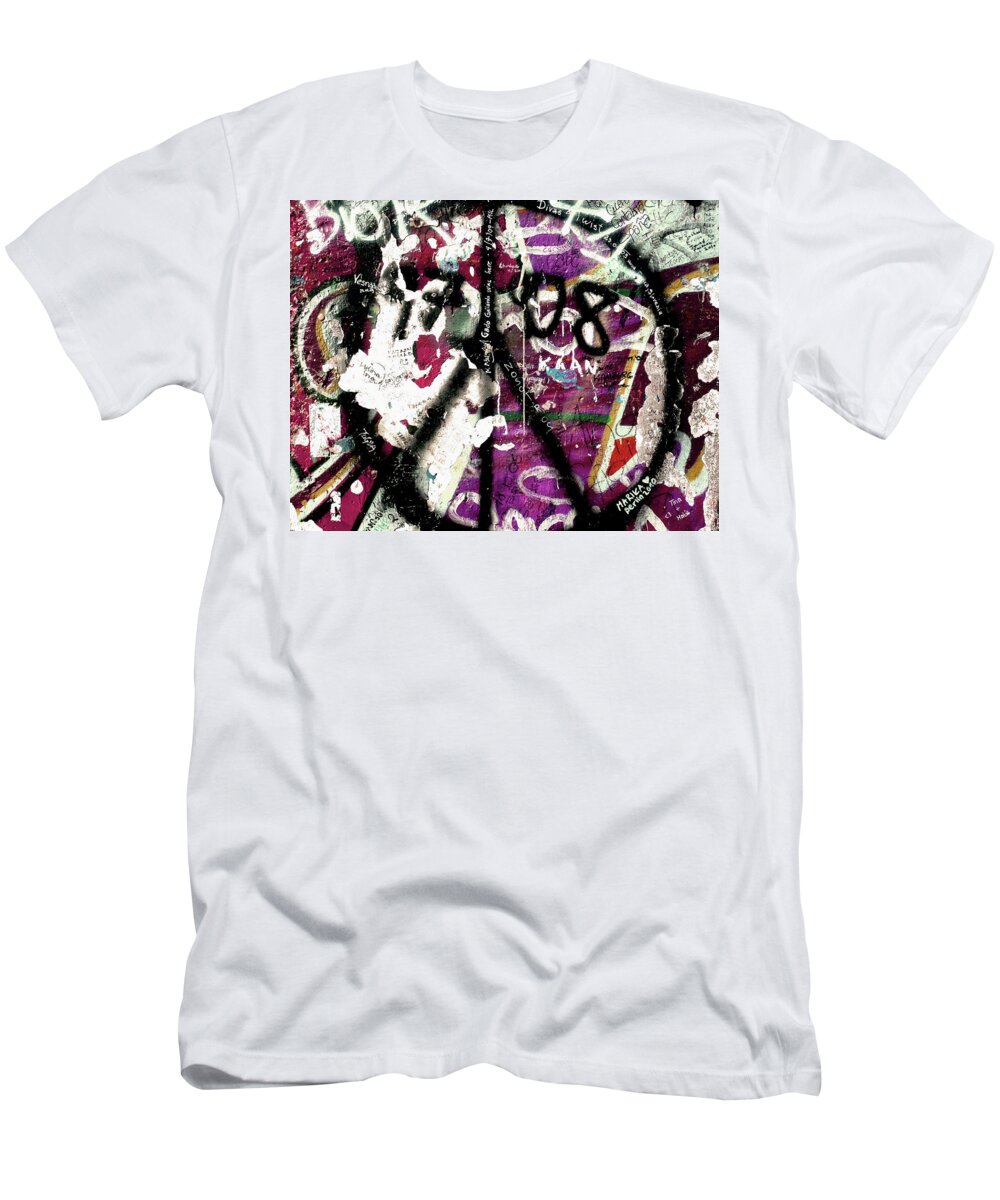 Berlin T-Shirt featuring the photograph Graffiti on the Berlin Wall by Adriana Zoon