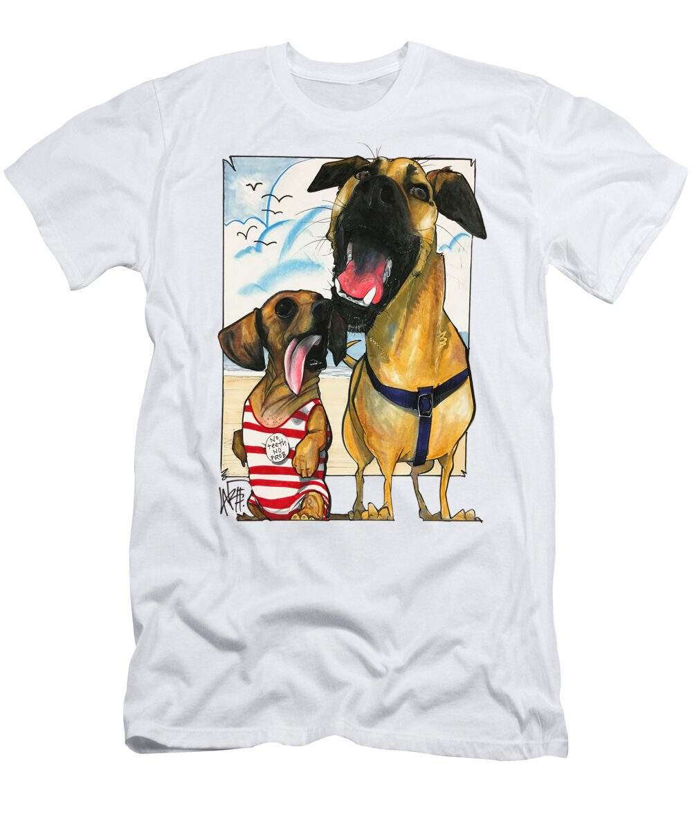 Beach T-Shirt featuring the drawing Grand 3016 by Canine Caricatures By John LaFree