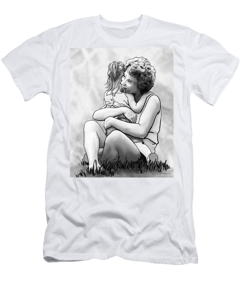 Grandma T-Shirt featuring the digital art Grandma Hug by Frances Miller