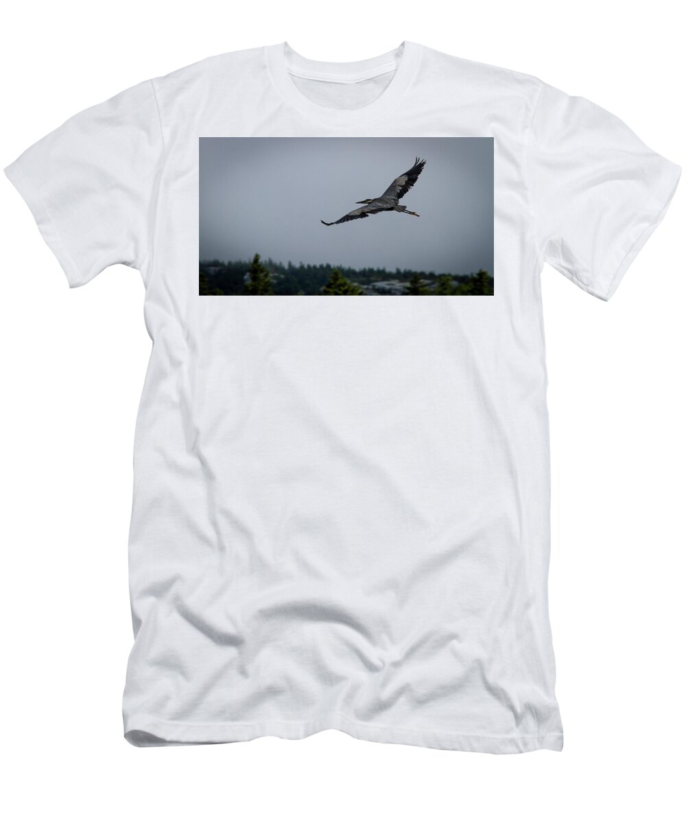 Long Pond T-Shirt featuring the photograph Great Blue Heron by Benjamin Dahl