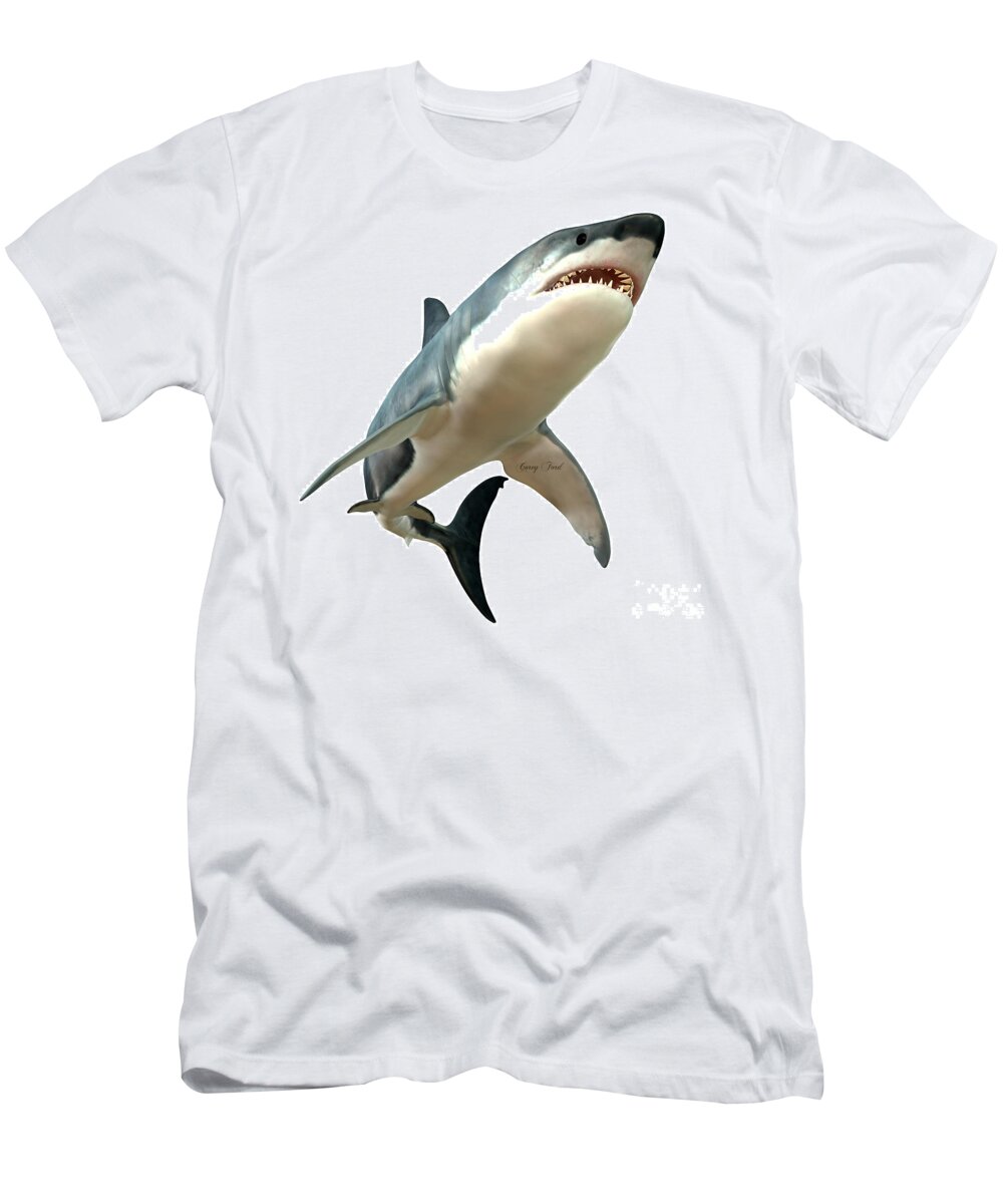 Great White Shark T-Shirt featuring the painting Great White Shark Body by Corey Ford